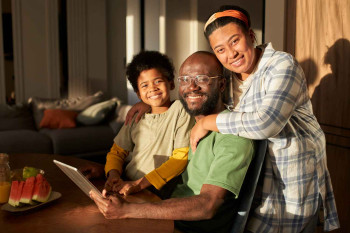 Family smiling together