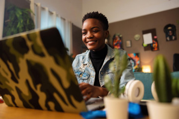 Young entrepreneur with laptop